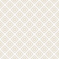 Abstract texture with squares, crosses, triangles, rhombuses. Gold and white luxury background. Royalty Free Stock Photo