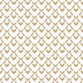 Golden vector geometric seamless pattern. Abstract texture with diamond grid Royalty Free Stock Photo