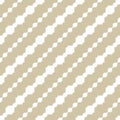 Golden vector geometric seamless pattern with curved shapes in diagonal grid Royalty Free Stock Photo