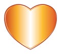 Golden vector heart. Illustration. Icon of love.