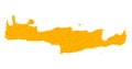 Golden Vector Map of Crete Island