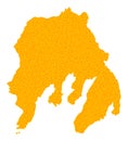 Golden Vector Map of Gambier Island