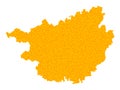 Golden Vector Map of Guangxi Zhuang Region