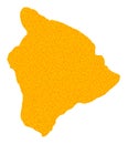 Golden Vector Map of Hawaii Big Island