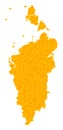 Golden Vector Map of Krasnoyarskiy Kray