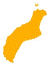 Golden Vector Map of Niihau Island