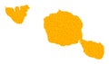 Golden Vector Map of Tahiti and Moorea Islands