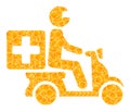 Golden Vector Medical Motorbike Mosaic Icon