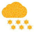 Golden Vector Virus Cloud Mosaic Icon