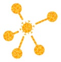 Golden Vector Virus Network Mosaic Icon
