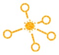 Golden Vector Virus Node Links Mosaic Icon