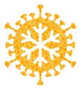 Golden Vector Winter Virus Mosaic Icon