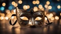 golden venetian mask anime A small and round carnival mask that sparkles slowly