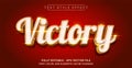 Golden Victory Text Style Effect. Editable Graphic Text Template Royalty Free Stock Photo