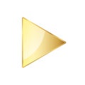 Golden video play icon. Vector illustration.