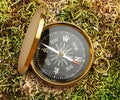 Golden vintage compass Royalty Free Stock Photo