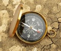 Golden vintage compass Royalty Free Stock Photo