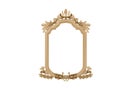 Golden vintage frame. Isolate mirror. Design retro element. physical realistic reflection . Royalty Free Stock Photo