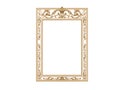 Golden vintage frame. Isolate mirror. Design retro element. physical realistic reflection . Royalty Free Stock Photo