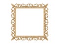 Golden vintage frame. Isolate mirror. Design retro element. physical realistic reflection . Royalty Free Stock Photo