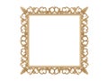 Golden vintage frame. Isolate mirror. Design retro element. physical realistic reflection . Royalty Free Stock Photo