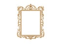 Golden vintage frame. Isolate mirror. Design retro element. physical realistic reflection . Royalty Free Stock Photo