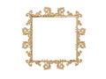 Golden vintage frame. Isolate mirror. Design retro element. physical realistic reflection . Royalty Free Stock Photo