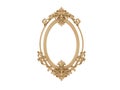 Golden vintage frame. Isolate mirror. Design retro element. physical realistic reflection . Royalty Free Stock Photo