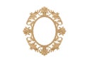 Golden vintage frame. Isolate mirror. Design retro element. physical realistic reflection . Royalty Free Stock Photo