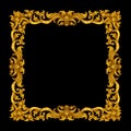 Golden vintage frame isolated Royalty Free Stock Photo