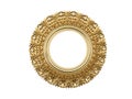 Golden vintage frame, mirror. Design retro element. physical realistic reflection . 3d rendering