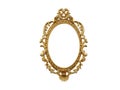 Golden vintage frame, mirror. Design retro element. physical realistic reflection . 3d rendering. Royalty Free Stock Photo