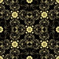 Golden vintage ornament. Vector seamless floral pattern. Royalty Free Stock Photo