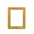 Golden vintage photo frame isolated on white Royalty Free Stock Photo