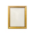 Golden vintage photo frame isolated on white Royalty Free Stock Photo