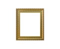 Golden vintage photo frame isolated on white Royalty Free Stock Photo