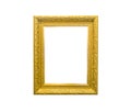 Golden vintage photo frame isolated on white Royalty Free Stock Photo