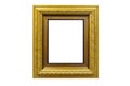 Golden vintage photo frame isolated on white Royalty Free Stock Photo