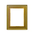 Golden vintage photo frame isolated on white Royalty Free Stock Photo