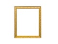 Golden vintage photo frame isolated on white Royalty Free Stock Photo