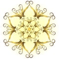 Golden vintage snowflake (vector)