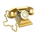 Golden vintage telephone Royalty Free Stock Photo