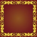 Golden Vintage Thailand flower frame border