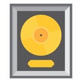 Golden vinyl in frame on wall Royalty Free Stock Photo