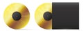 Golden vinyl record. Realistic template vector illustration