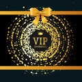 Golden Vip Round Sphere Dotted Background. Vector