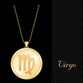 Golden Virgo Pendant Necklace