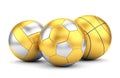 Golden volleyball, basketball and soccerball
