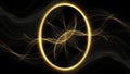 Golden vortex in dark swirls Royalty Free Stock Photo
