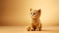 Golden Voxel Art Cat Figurine On A Knitted Gold Background